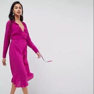 ASOS Ruffle Pink Midi